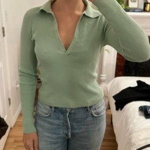 Mint green intermix long sleeve collared shirt. New with tags